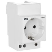 Розетка на DIN-рейку 45мм с заземл. защ. шторки 16А ARMAT IEK AR-SOD-G-GND-S-016