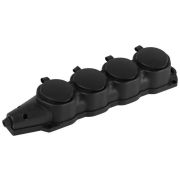 Колодка 4-м с заземл. 16A IP44 KX-4e-B-IP44 каучук. черн. Эра Б0068394