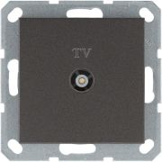 Розетка телевизионная проходная TV Ф9.5мм механизм мокко Jasmart G6002Z