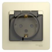 Розетка 1-м СП Glossa 16А IP44 с заземл. защ. шторки с крышкой в сборе беж. SE GSL000248