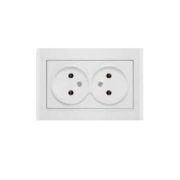 Розетка 2-м СП Бриллиант 16А IP20 без заземл. бел. UNIVersal 7947519