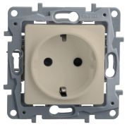 Розетка 1-м СП Etika 16А IP20 250В 2P+E с заземл. немецк. стандарт винтов. клеммы механизм сл. кость IEK 672321