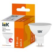 Лампа светодиодная MR16 5Вт 3000К тепл. бел. GU5.3 450лм 230-240В IEK LLE-MR16-5-230-30-GU5