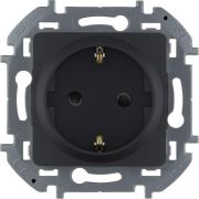 Розетка 1-м СП Inspiria 16А IP20 250В 2P+E защ. шторки немецк. стандарт механизм антрацит IEK 673733