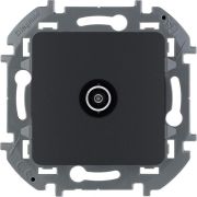 Розетка телевизионная TV Inspiria 2дБ 0-2400мГц с топологией «звезда» механизм антрацит IEK 673853