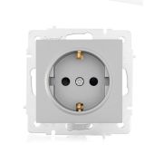 Розетка 1-м СП Vesna с заземл. защ. шторки ПБТ механизм платина LEZARD 742-3588-124B