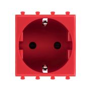 Розетка 1-м 2мод. Avanti «Красный квадрат» 16А IP20 2P+E защ. шторки красн. DKC 4401002
